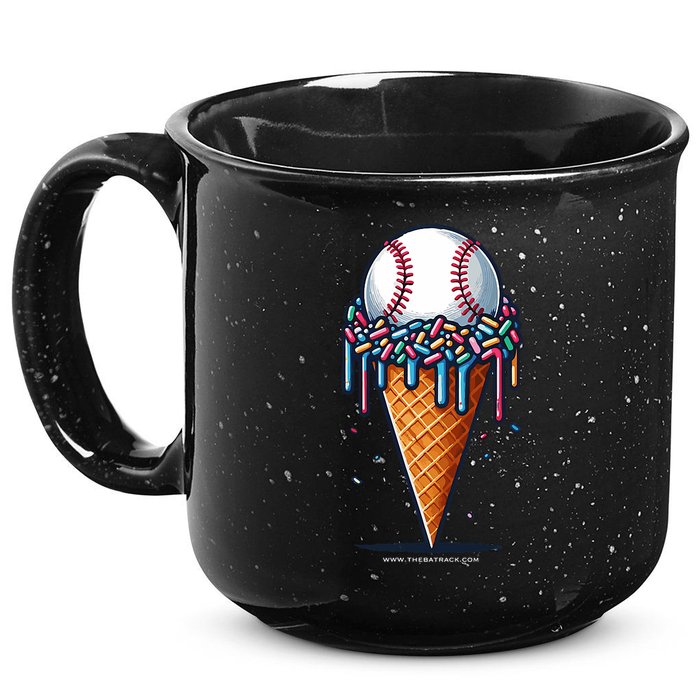 Baseball Drip Ice Cream Cone With Sprinkles 15oz Campfire Ceramic Mug