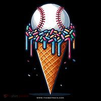Baseball Drip Ice Cream Cone With Sprinkles Flatbill Hat