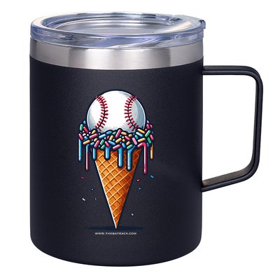 Baseball Drip Ice Cream Cone With Sprinkles 12oz Stainless Steel Coffee Mug