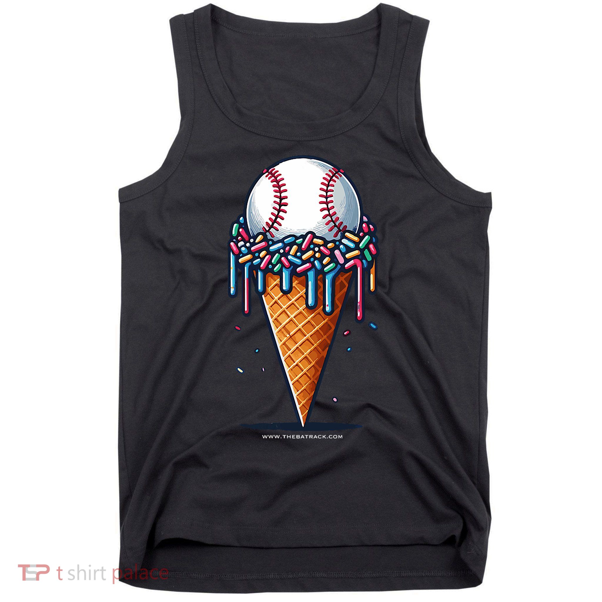 Baseball Drip Ice Cream Cone With Sprinkles Tank Top