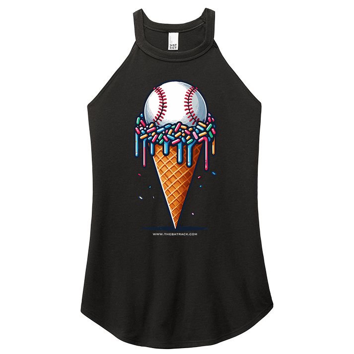 Baseball Drip Ice Cream Cone With Sprinkles Women's Perfect Tri Rocker Tank
