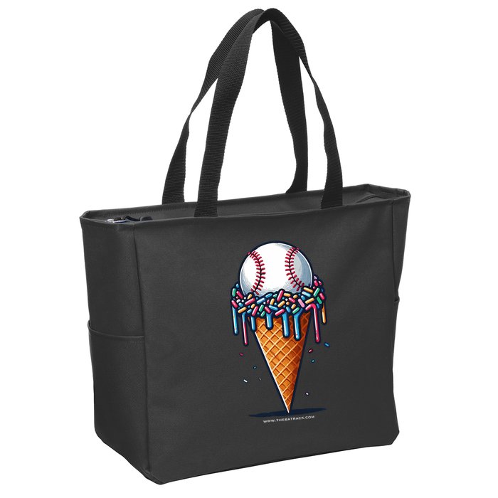 Baseball Drip Ice Cream Cone With Sprinkles Zip Tote Bag