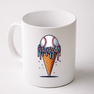 Baseball Drip Ice Cream Cone With Sprinkles Coffee Mug