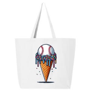 Baseball Drip Ice Cream Cone With Sprinkles 25L Jumbo Tote