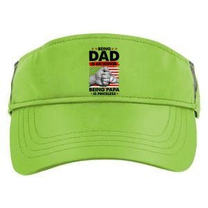 Being Dad Is An Honor Being Papa Is Priceless USA American Flag Adult Drive Performance Visor