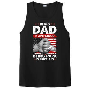 Being Dad Is An Honor Being Papa Is Priceless USA American Flag PosiCharge Competitor Tank