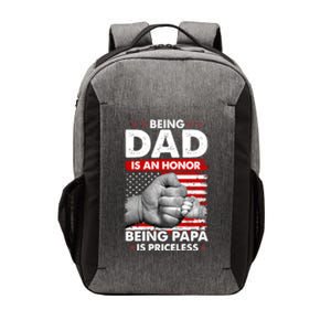 Being Dad Is An Honor Being Papa Is Priceless USA American Flag Vector Backpack