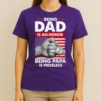 Being Dad Is An Honor Being Papa Is Priceless USA American Flag T-Shirt