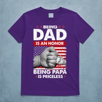 Being Dad Is An Honor Being Papa Is Priceless USA American Flag T-Shirt