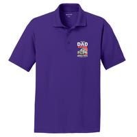 Being Dad Is An Honor Being Papa Is Priceless USA American Flag PosiCharge RacerMesh Polo