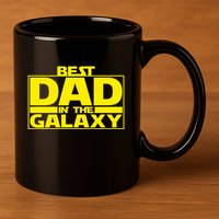 Best Dad In The Galaxy Father's Day Gift 11oz C Handle Ceramic Mug
