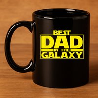 Best Dad In The Galaxy Father's Day Gift 11oz C Handle Ceramic Mug