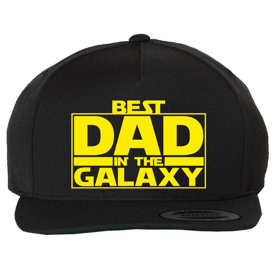 Best Dad In The Galaxy Father's Day Gift Wool Snapback Cap