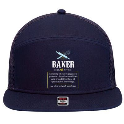 Baker Definition I Funny Baking 7 Panel Mesh Trucker Snapback Hat