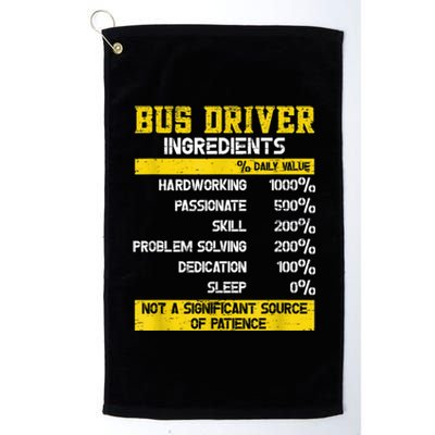 Bus Driver Ingredients Platinum Collection Golf Towel