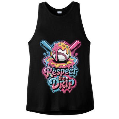 Baseball Drip Ice Cream Style For And Women Ladies PosiCharge Tri-Blend Wicking Tank
