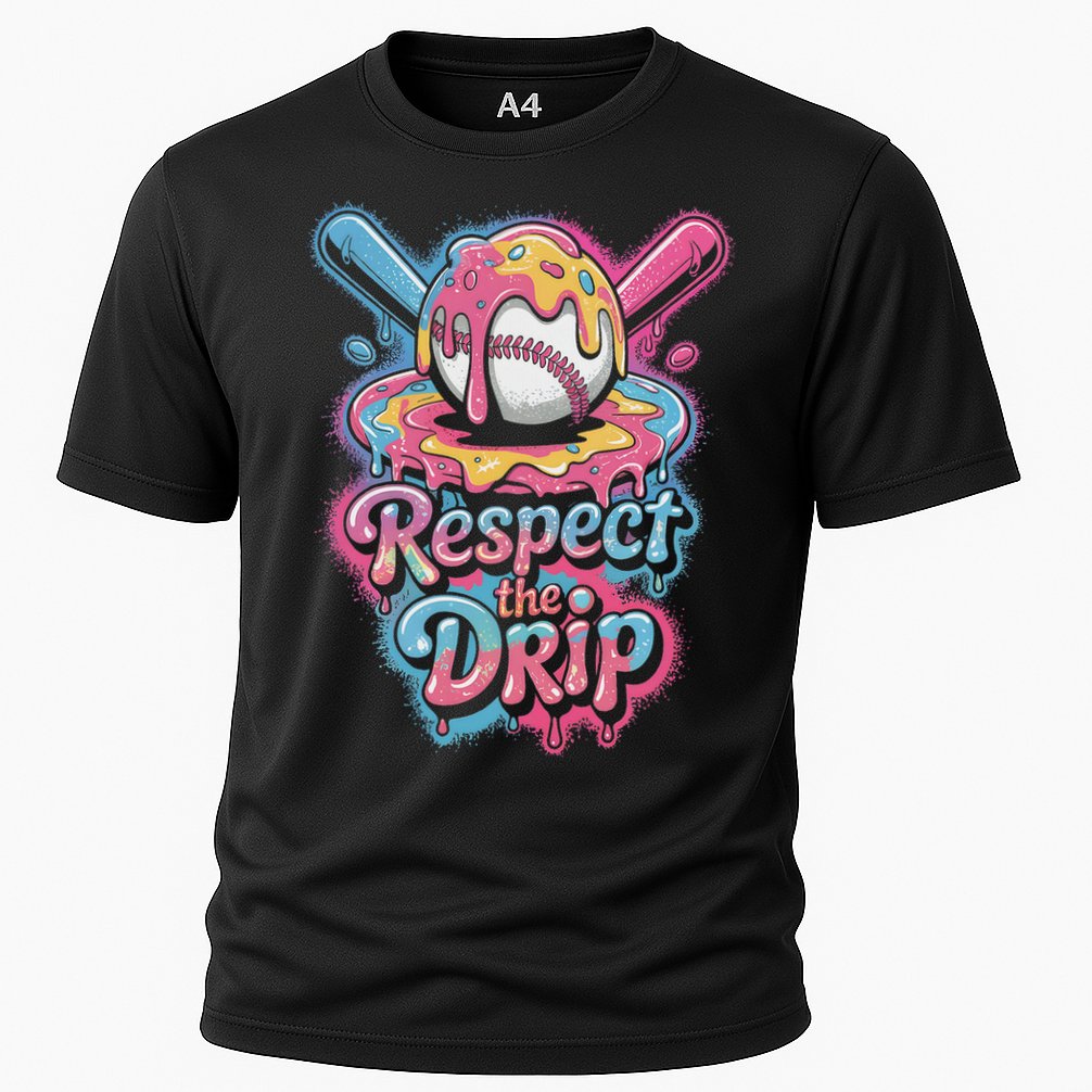 Baseball Drip Ice Cream Style For And Women Performance Shirt
