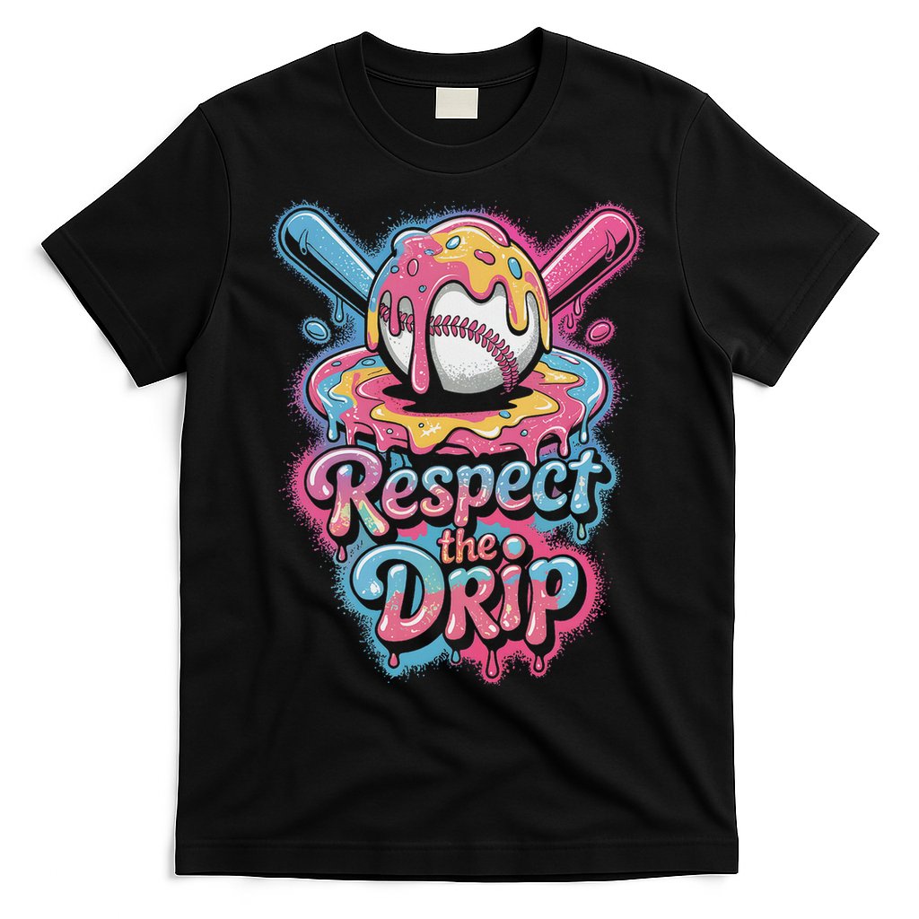 Baseball Drip Ice Cream Style For And Women T-Shirt