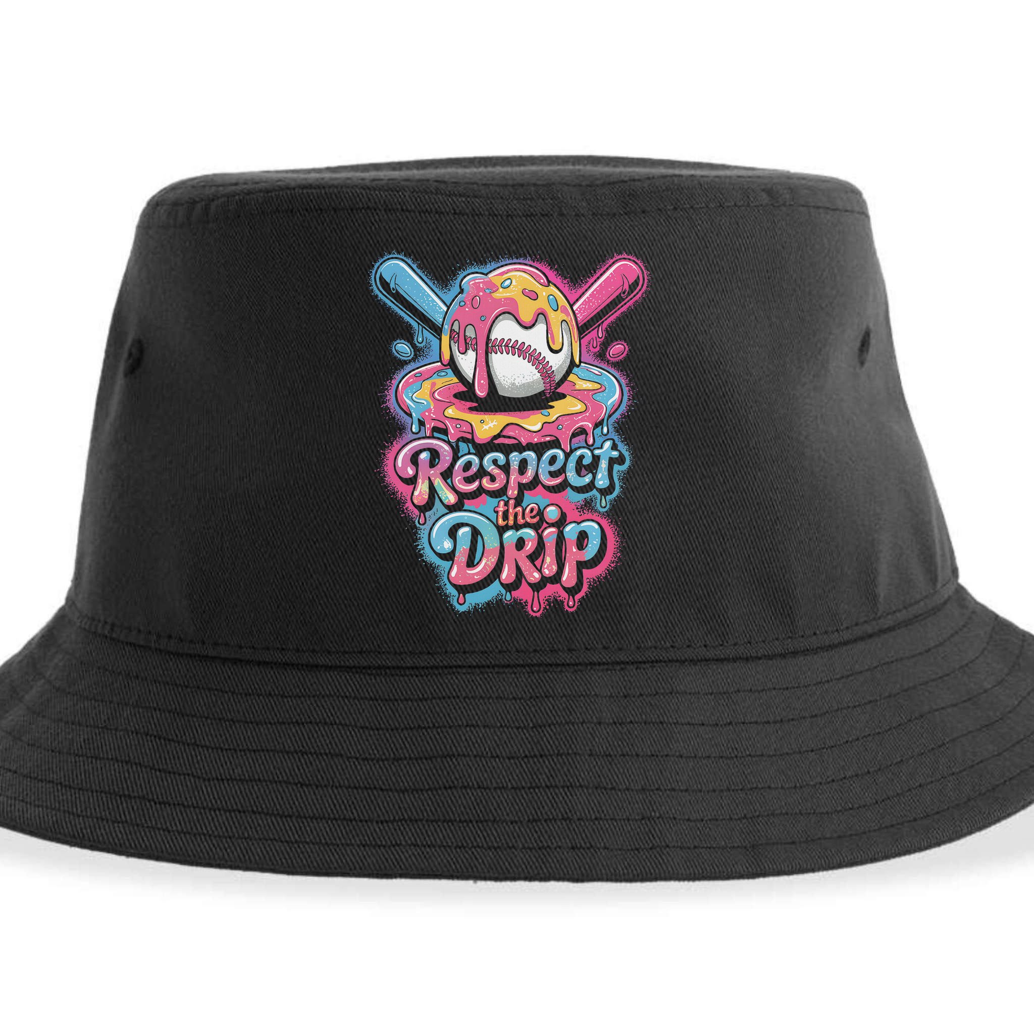 Baseball Drip Ice Cream Style For And Women Sustainable Bucket Hat