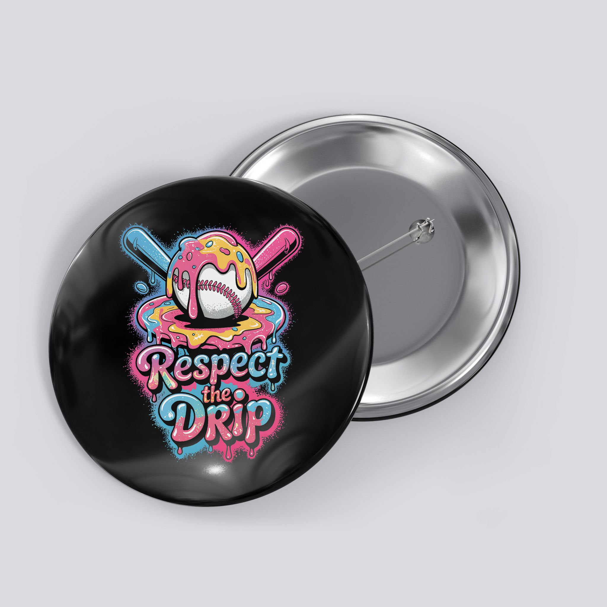 Baseball Drip Ice Cream Style For And Women Button