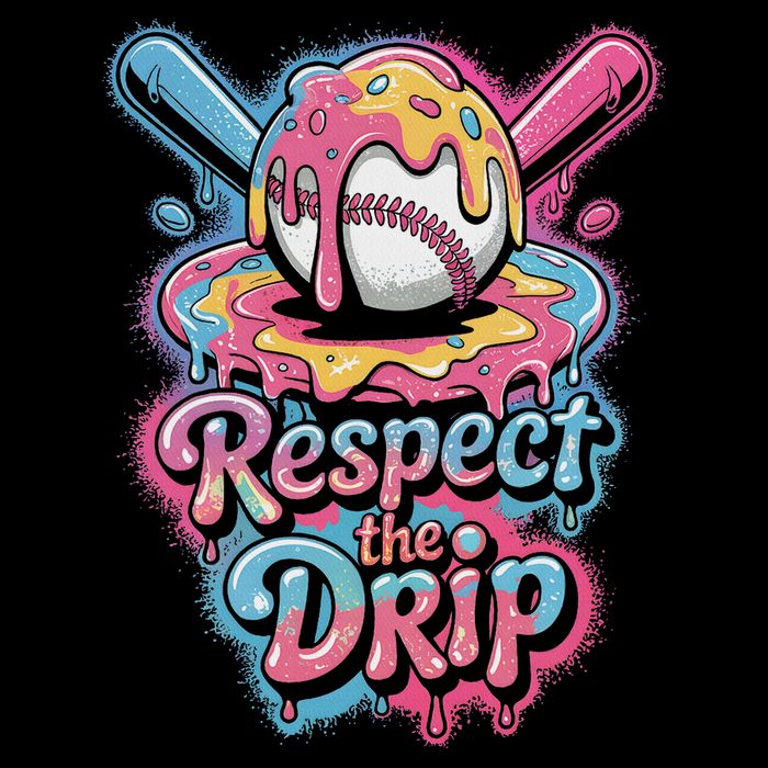 Baseball Drip Ice Cream Style For And Women Drawstring Bag