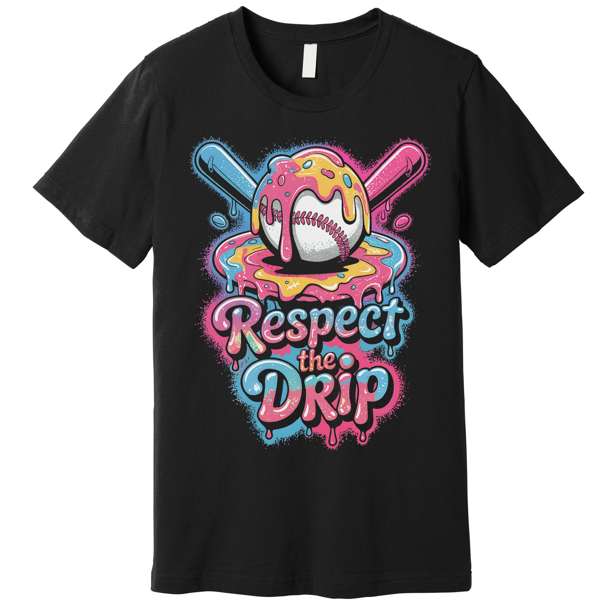Baseball Drip Ice Cream Style For And Women Premium T-Shirt