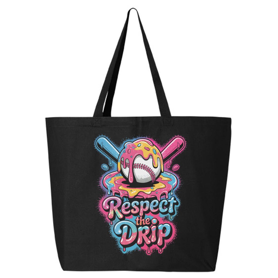 Baseball Drip Ice Cream Style For And Women 25L Jumbo Tote