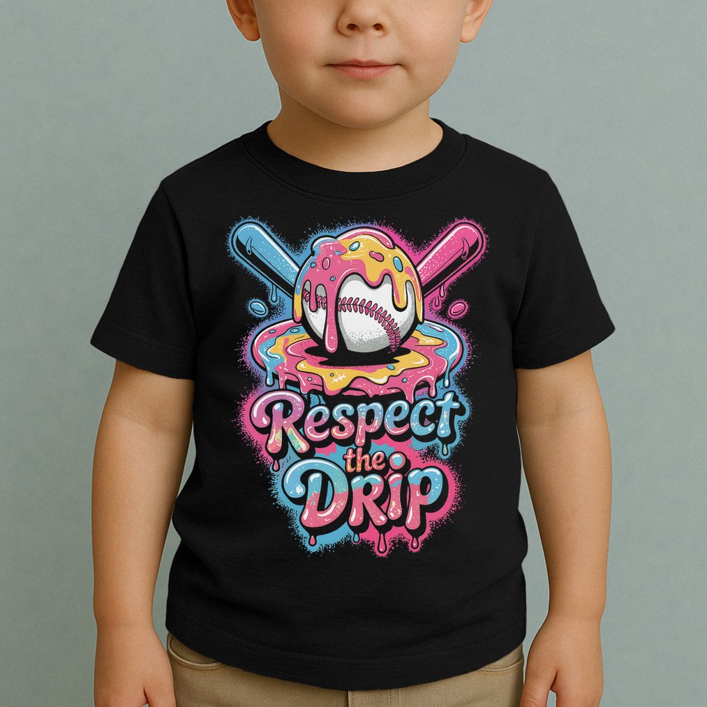 Baseball Drip Ice Cream Style For And Women Toddler T-Shirt