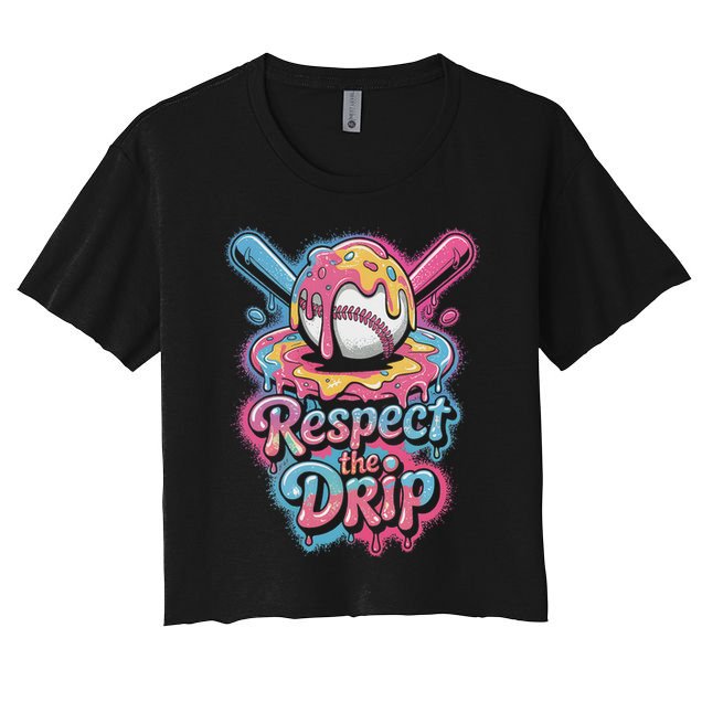 Baseball Drip Ice Cream Style For And Women Crop Top