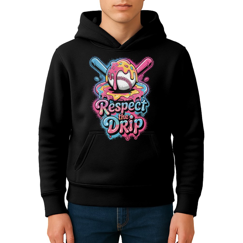 Baseball Drip Ice Cream Style For And Women Kids Hoodie
