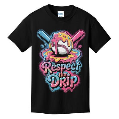 Baseball Drip Ice Cream Style For And Women Kids T-Shirt