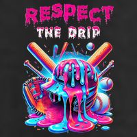 Baseball Drip Ice Cream Drip Respect The Drip 7 Panel Mesh Trucker Snapback Hat