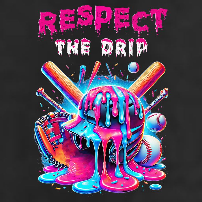 Baseball Drip Ice Cream Drip Respect The Drip 7 Panel Mesh Trucker Snapback Hat