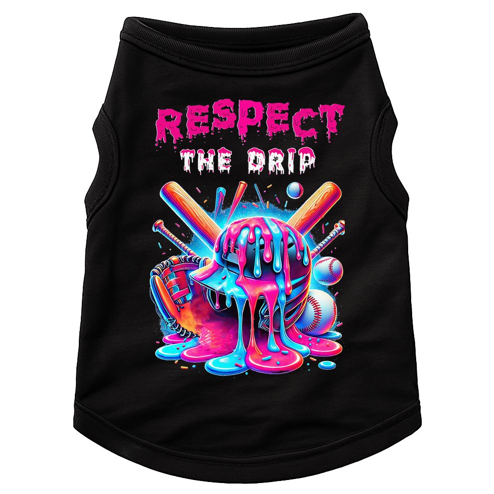 Baseball Drip Ice Cream Drip Respect The Drip Doggie Tank