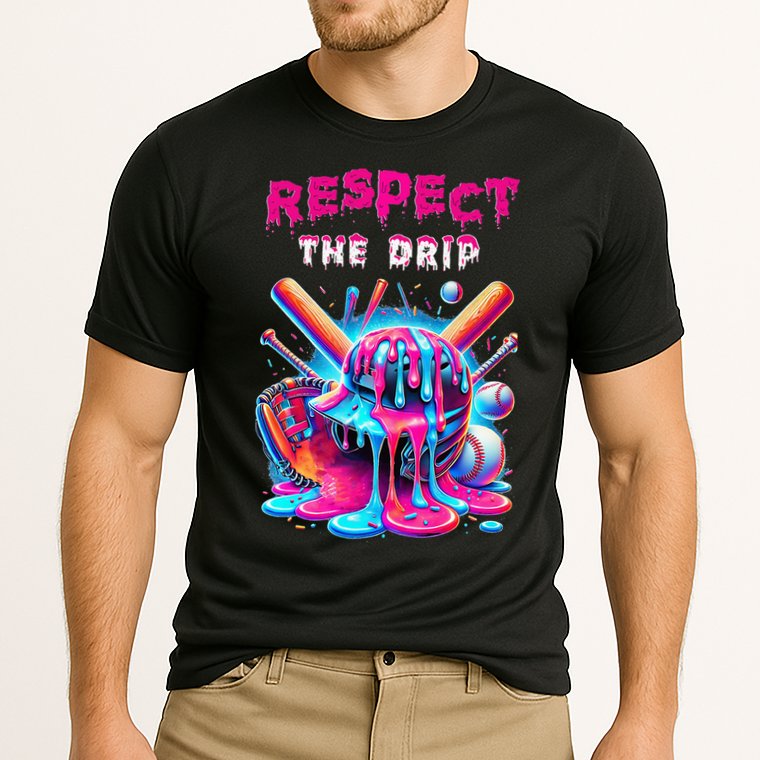 Baseball Drip Ice Cream Drip Respect The Drip Cooling Performance Crew T-Shirt