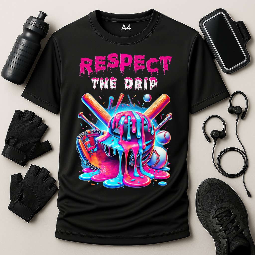 Baseball Drip Ice Cream Drip Respect The Drip Cooling Performance Crew T-Shirt