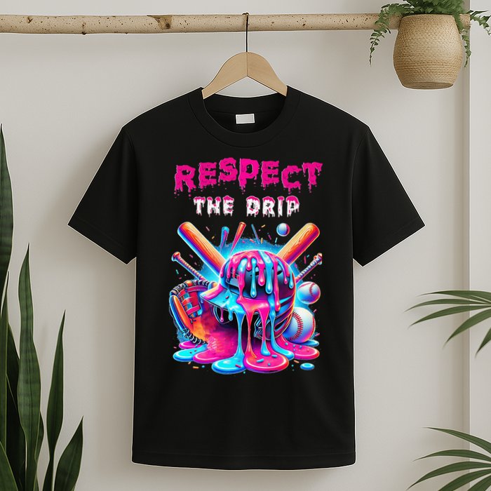 Baseball Drip Ice Cream Drip Respect The Drip T-Shirt