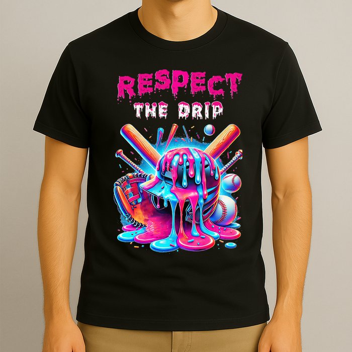 Baseball Drip Ice Cream Drip Respect The Drip T-Shirt