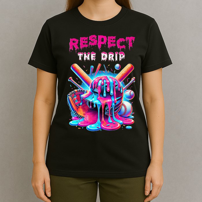 Baseball Drip Ice Cream Drip Respect The Drip T-Shirt