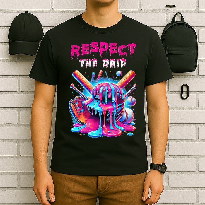 Baseball Drip Ice Cream Drip Respect The Drip T-Shirt