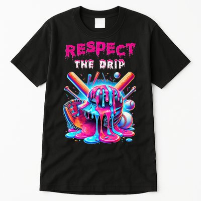 Baseball Drip Ice Cream Drip Respect The Drip Tall T-Shirt