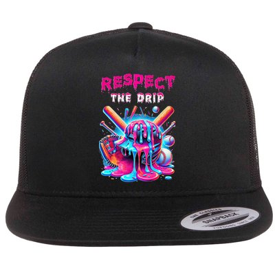 Baseball Drip Ice Cream Drip Respect The Drip Flatbill Hat