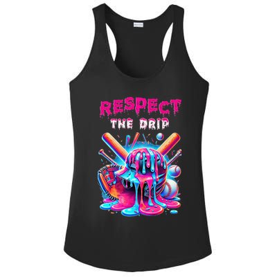 Baseball Drip Ice Cream Drip Respect The Drip Ladies PosiCharge Competitor Racerback Tank