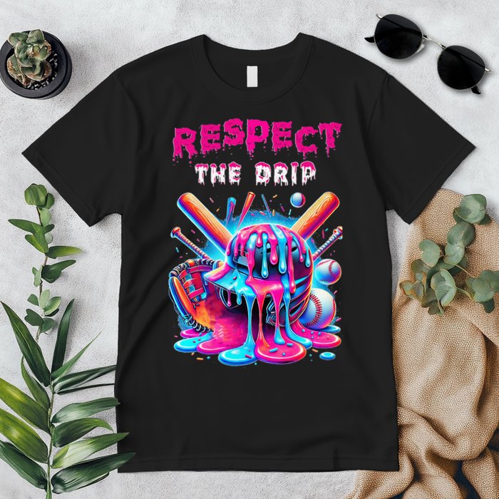 Baseball Drip Ice Cream Drip Respect The Drip Premium T-Shirt