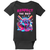 Baseball Drip Ice Cream Drip Respect The Drip Baby Bodysuit