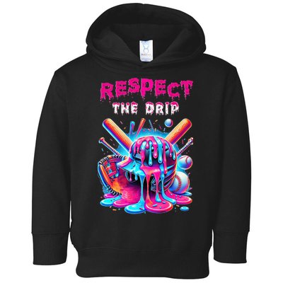 Baseball Drip Ice Cream Drip Respect The Drip Toddler Hoodie