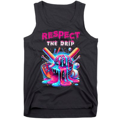 Baseball Drip Ice Cream Drip Respect The Drip Tank Top