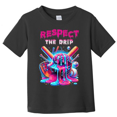 Baseball Drip Ice Cream Drip Respect The Drip Toddler T-Shirt