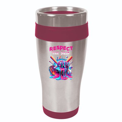 Baseball Drip Ice Cream Drip Respect The Drip 16oz Travel Tumbler