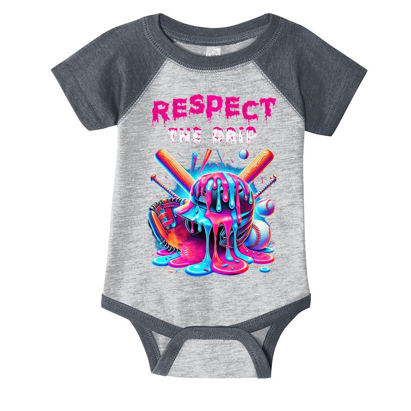 Baseball Drip Ice Cream Drip Respect The Drip Infant Baby Jersey Bodysuit